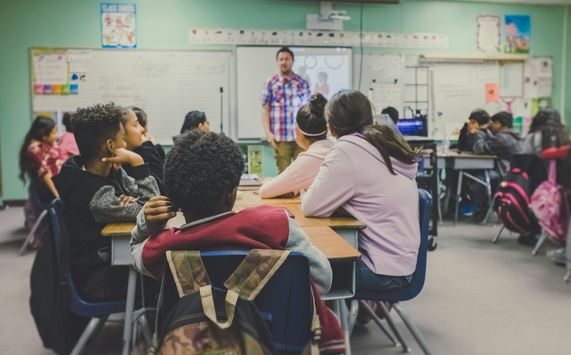 Students learning at community tech lab